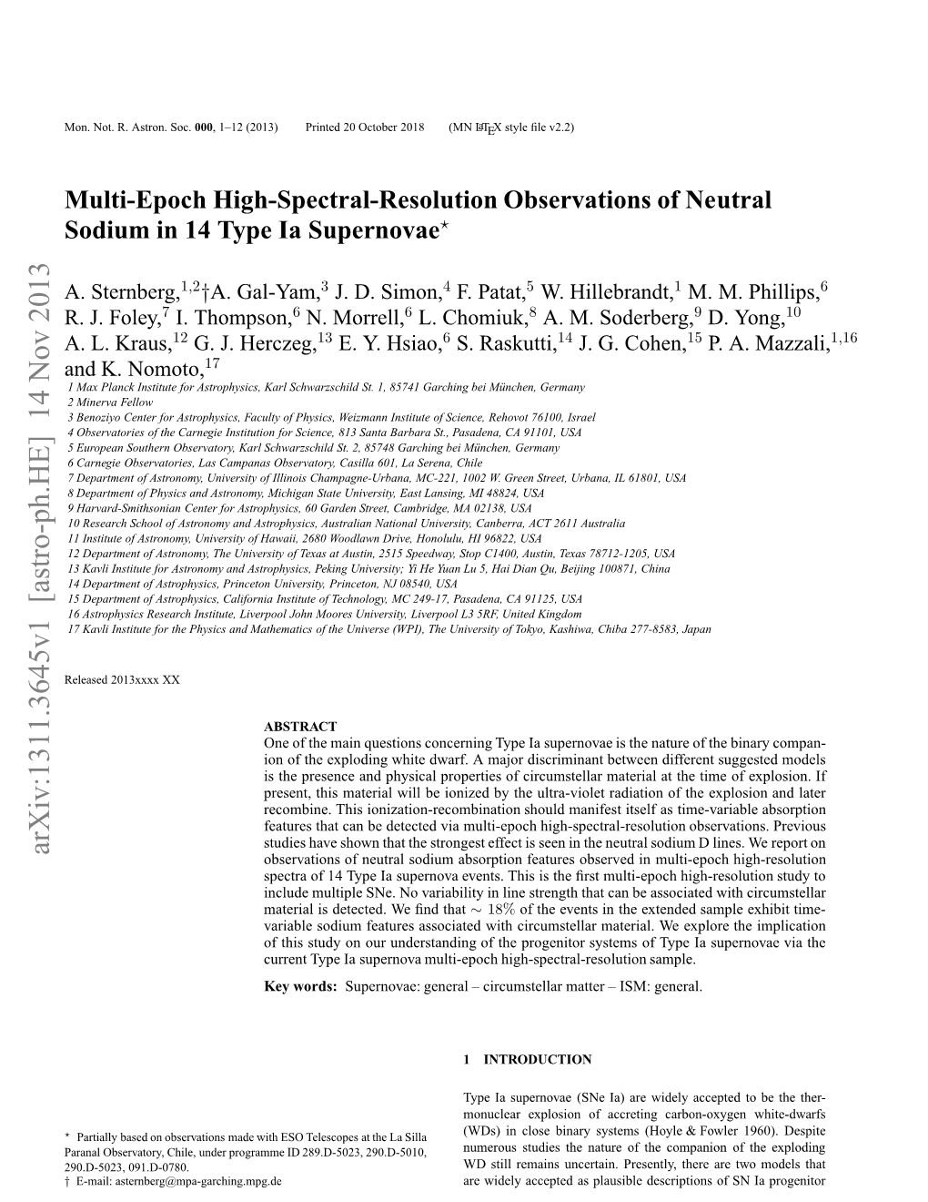 Multi-Epoch High-Spectral-Resolution Observations of Neutral Sodium In