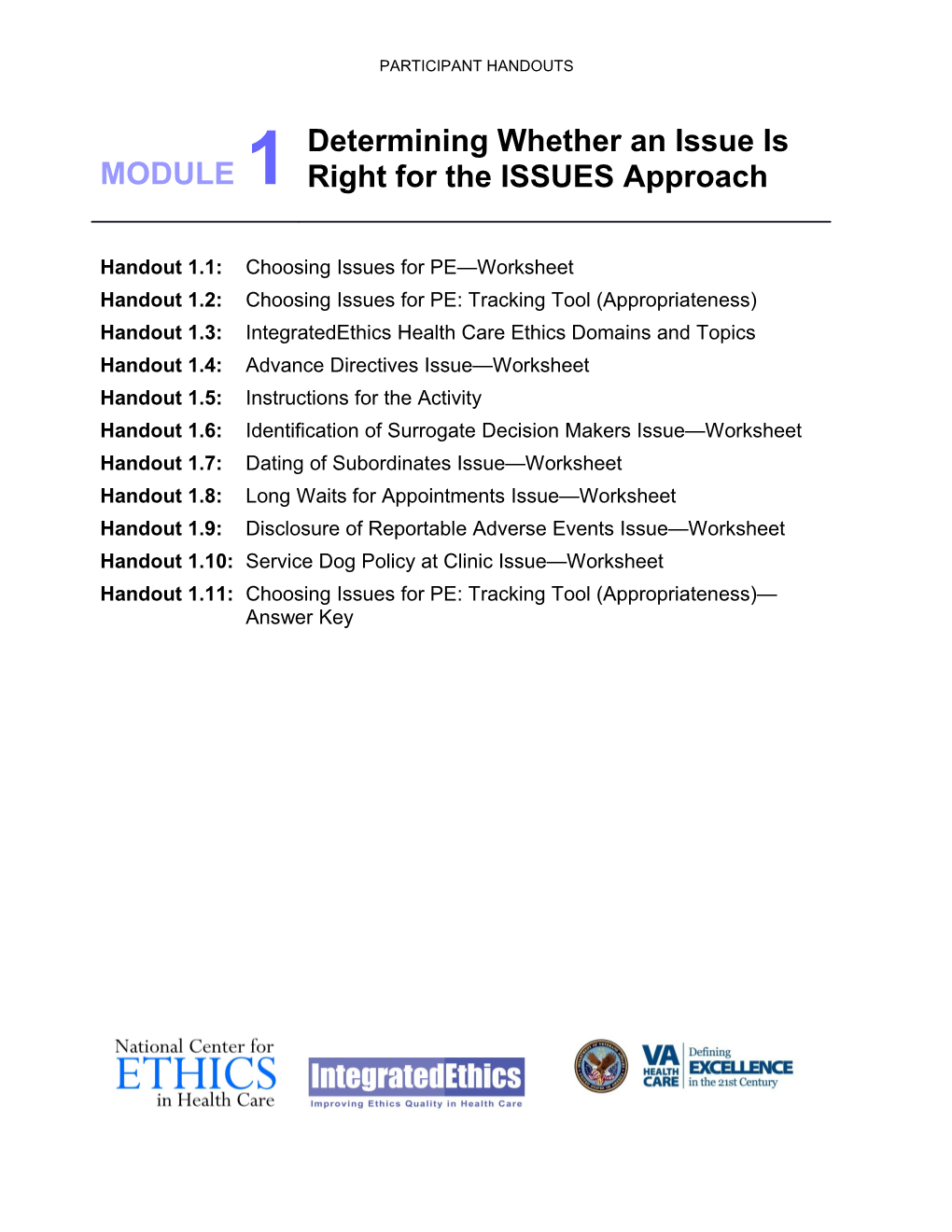 Choosing Issues for PE Worksheet*