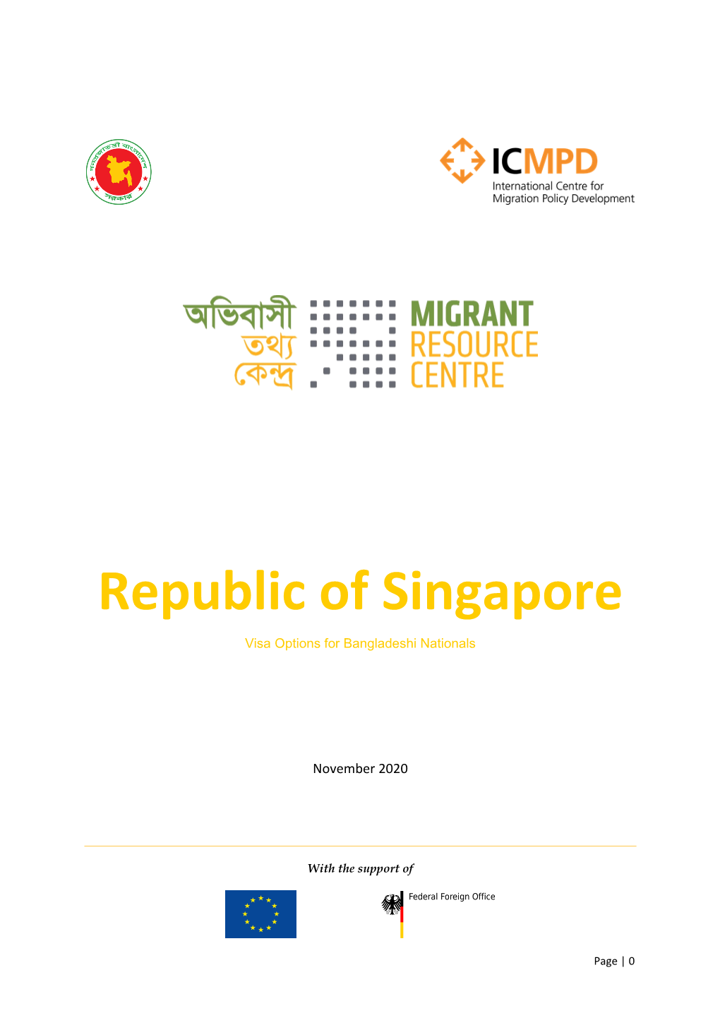 Republic of Singapore Visa Options for Bangladeshi Nationals