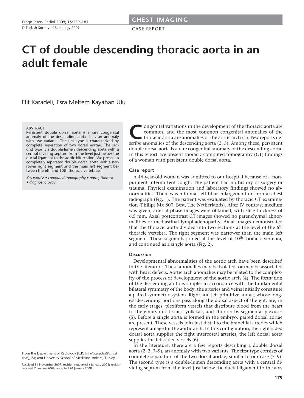 CT of Double Descending Thoracic Aorta in an Adult Female