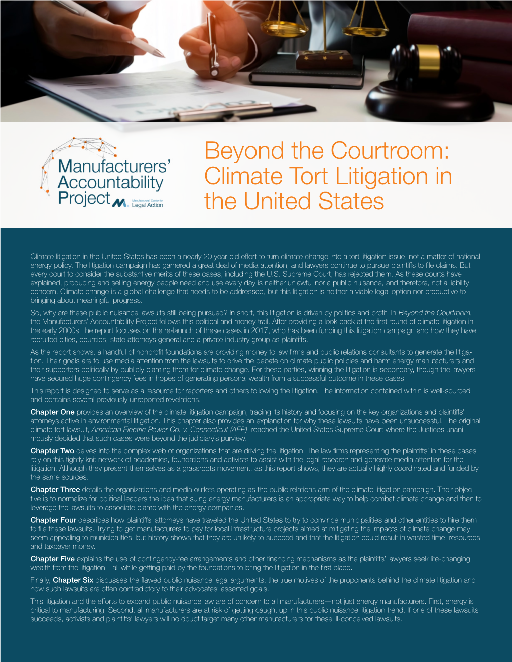 Beyond the Courtroom: Climate Tort Litigation in the United States