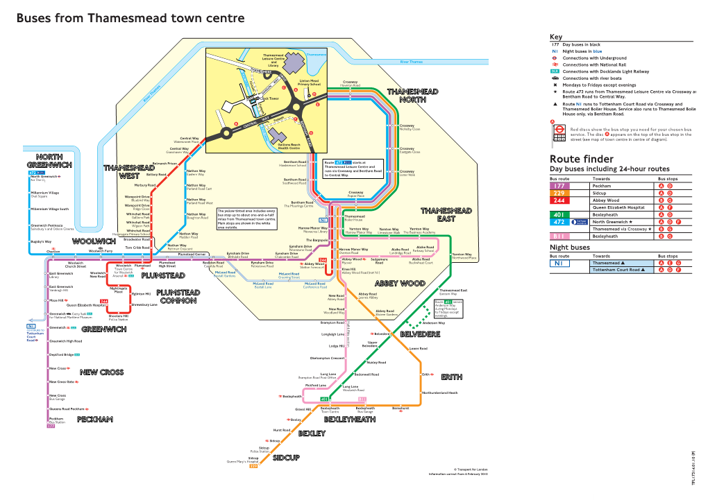 Buses from Thamesmead Town Centre