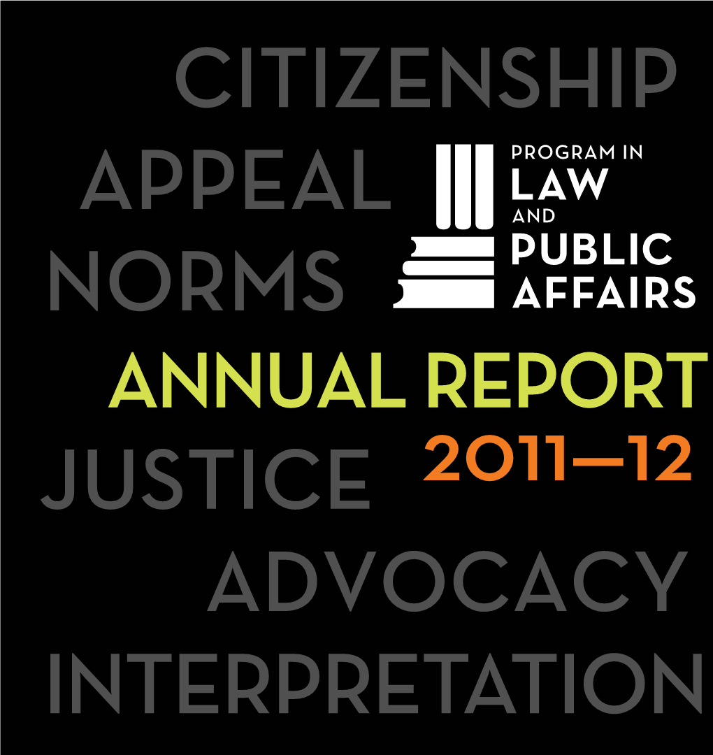 Program in Law and Public Affairs Annual Report 2011-2012