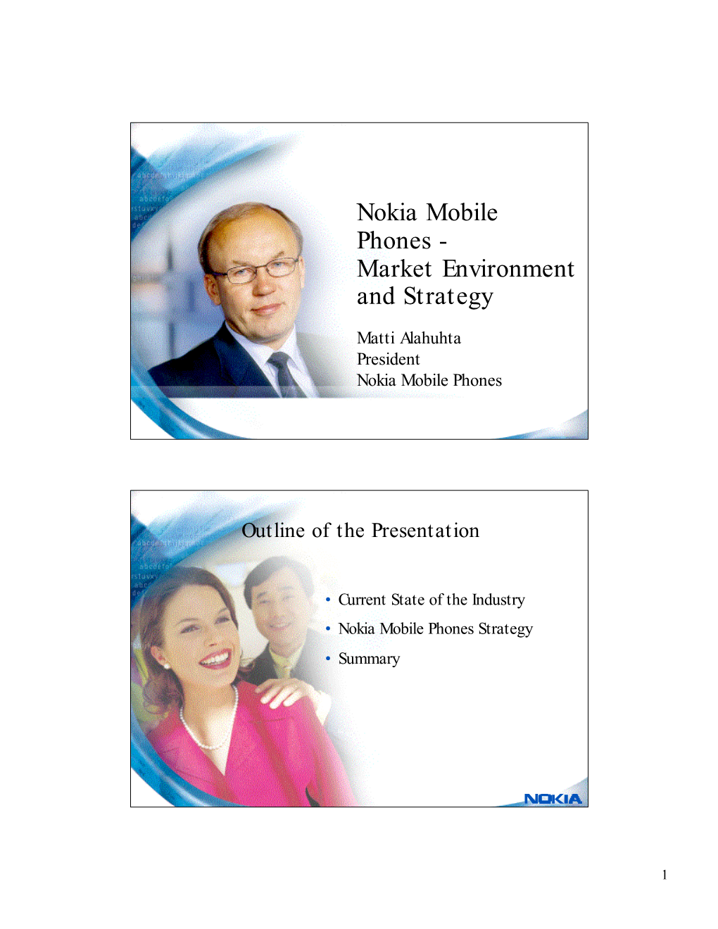 Nokia Mobile Phones - Market Environment and Strategy