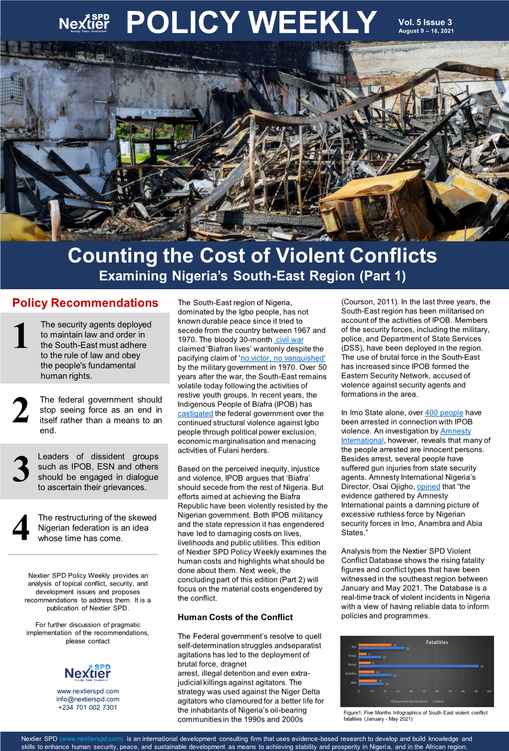 Counting the Cost of Violent Conflicts Examining Nigeria’S South-East Region (Part 1)