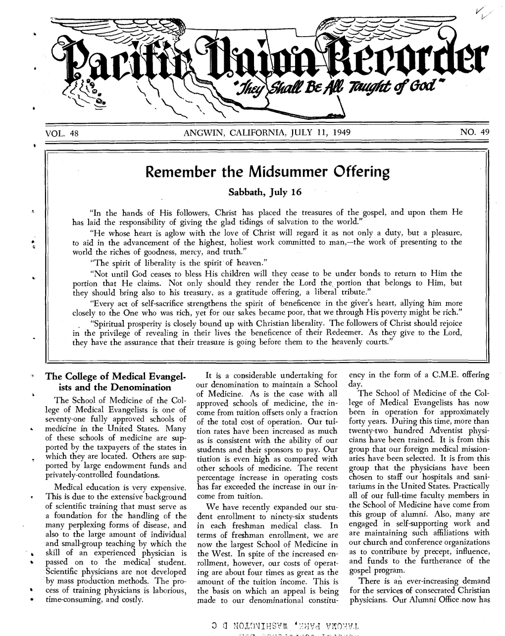 Pacific Union Recorder for 1949