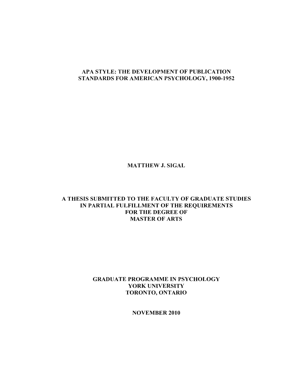 Apa Style: the Development of Publication Standards for American Psychology, 1900-1952