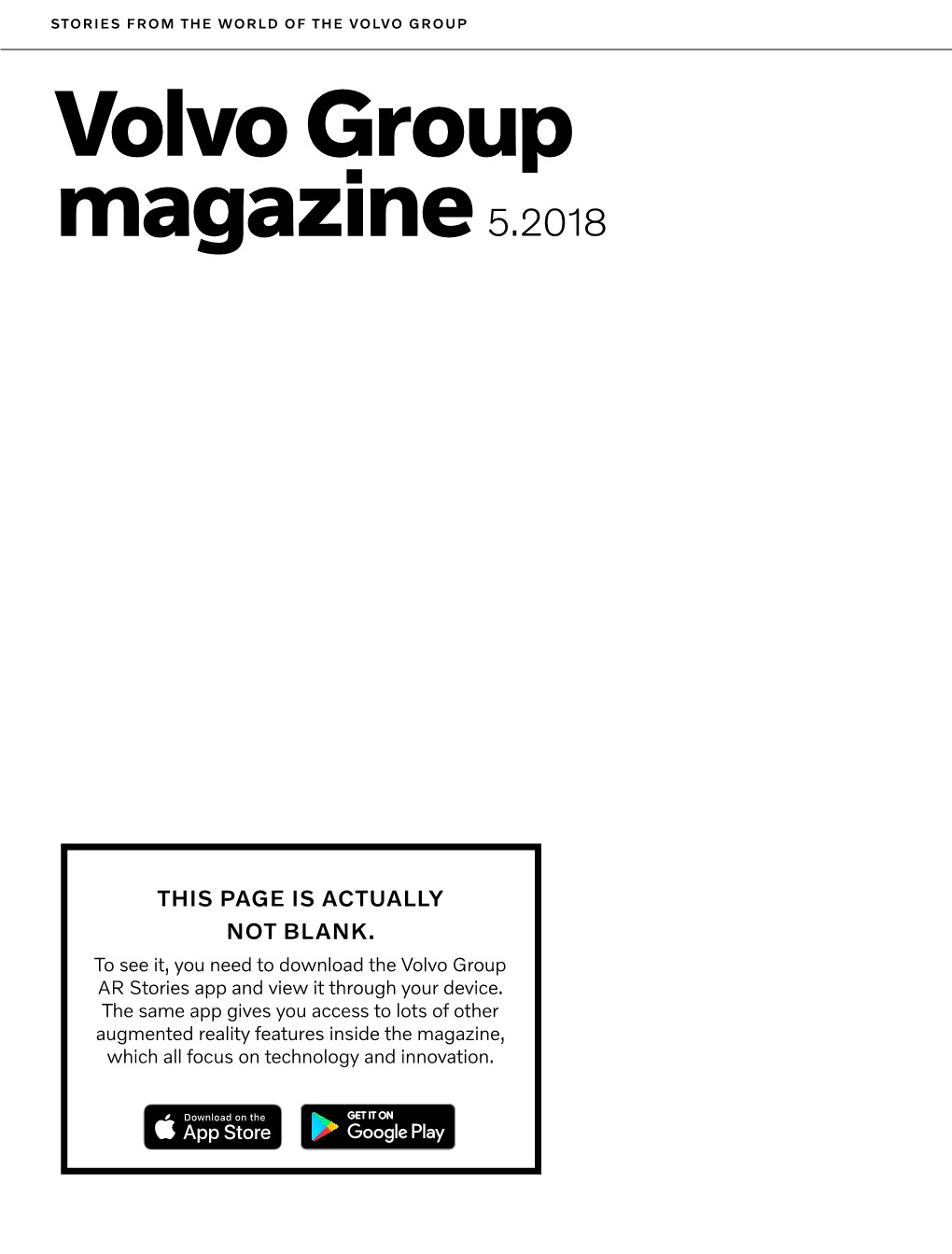 Volvo Group Magazine No. 5 2018