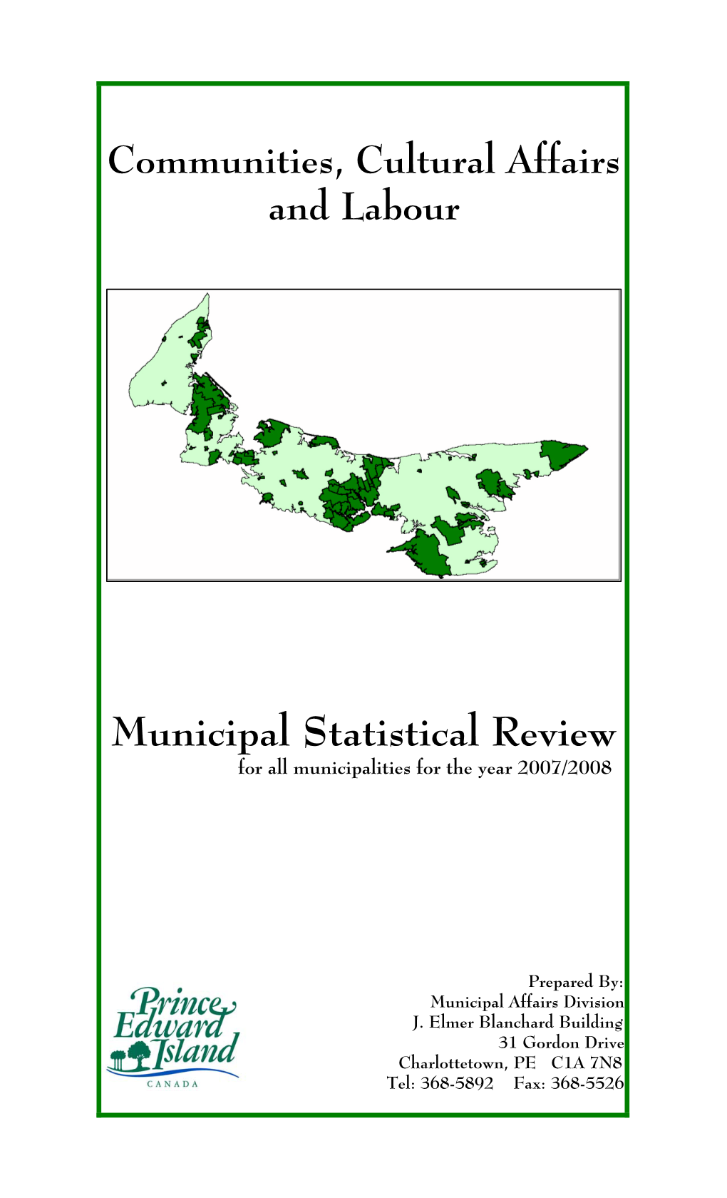 PEI Municipal Stats Report 2007-2008