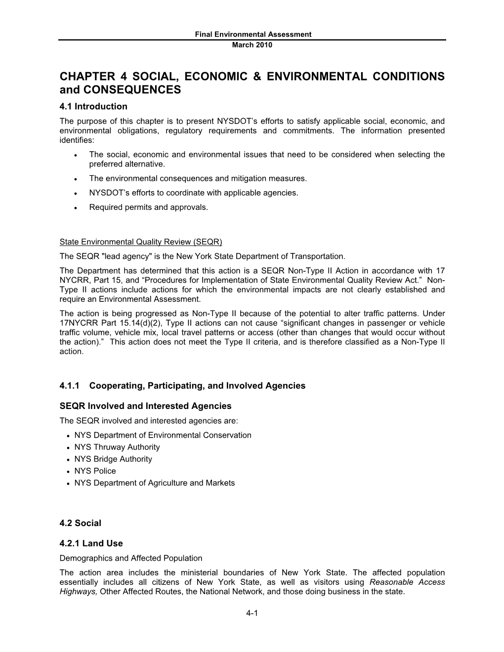 Chapter 4 Social, Economic & Environmental Conditions