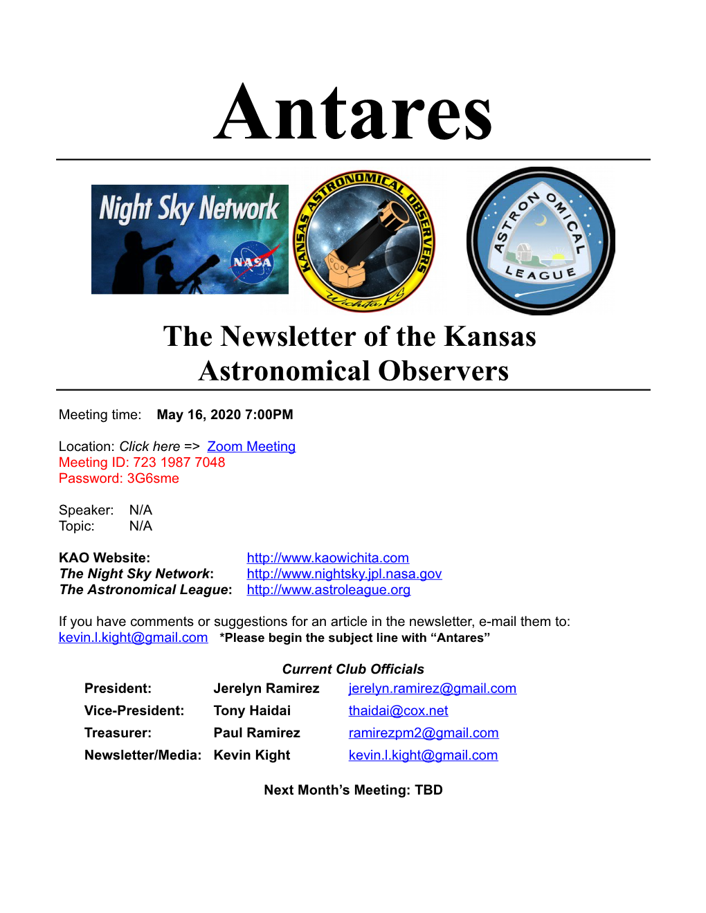 Antares May 2020