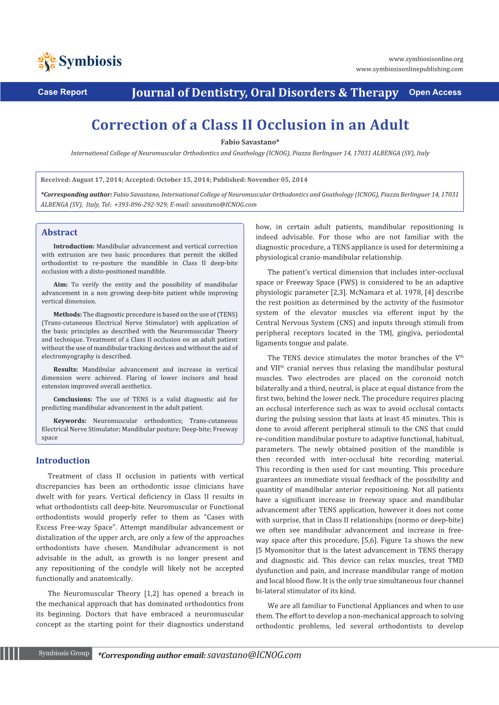 Correction of a Class II Occlusion in an Adult