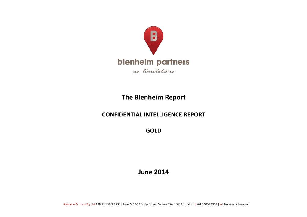 The Blenheim Report June 2014