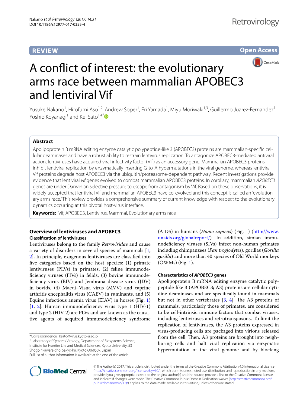 The Evolutionary Arms Race Between Mammalian APOBEC3 And