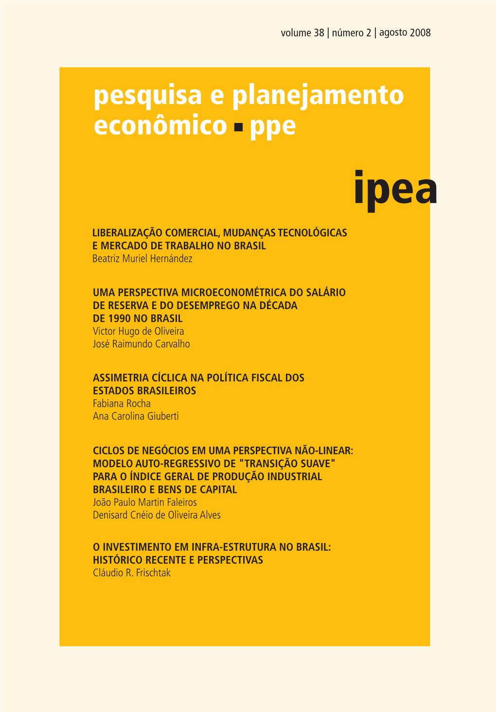 Pesquisa E Planejamento Econômico