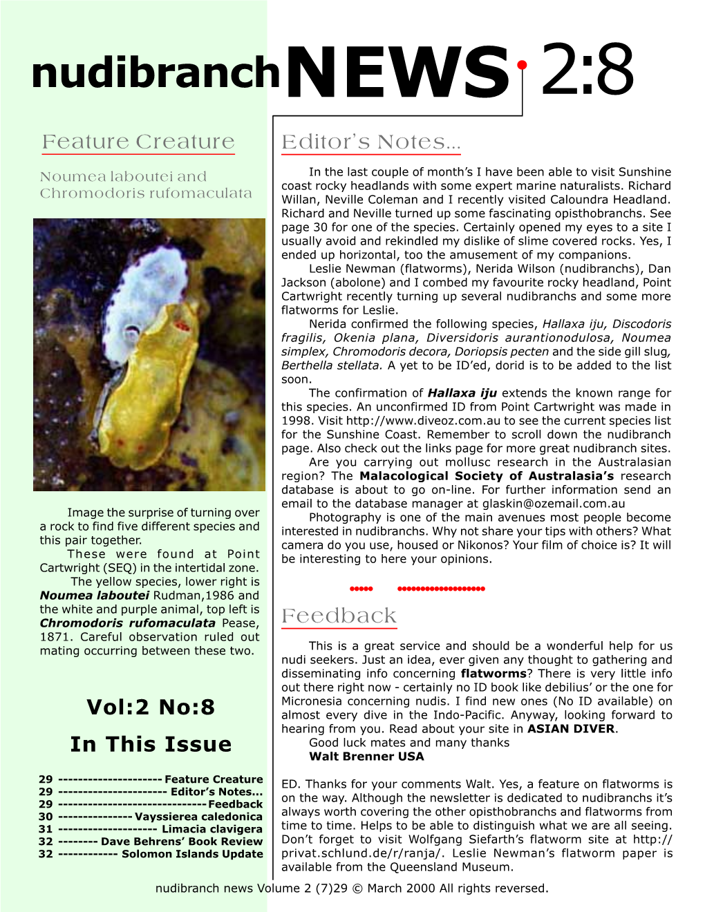 Australian Nudibranch News