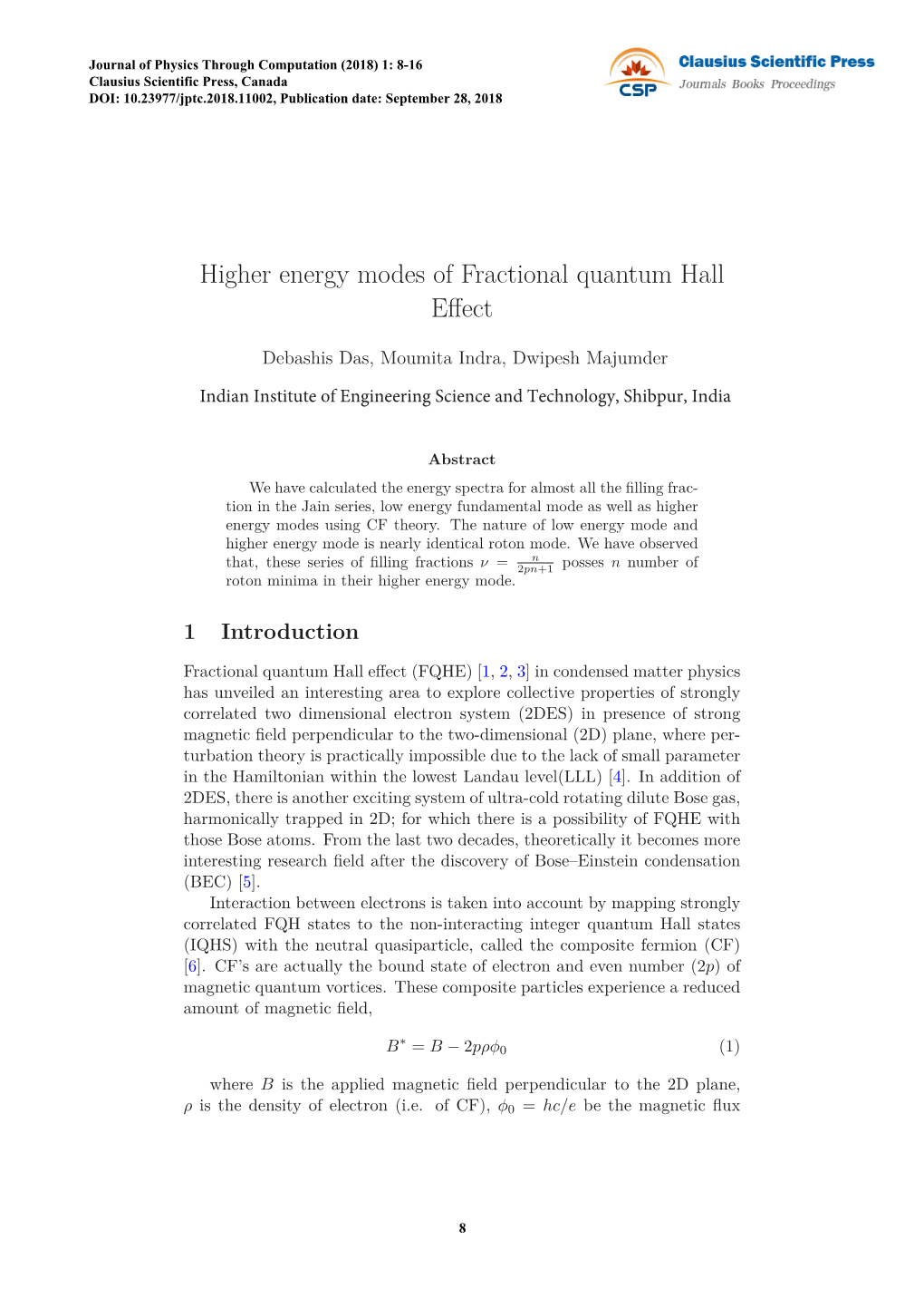 Higher Energy Modes of Fractional Quantum Hall Effect