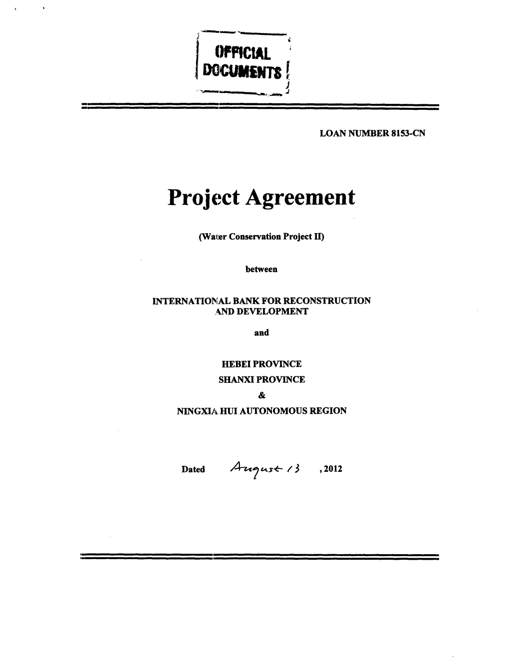 Project Agreement