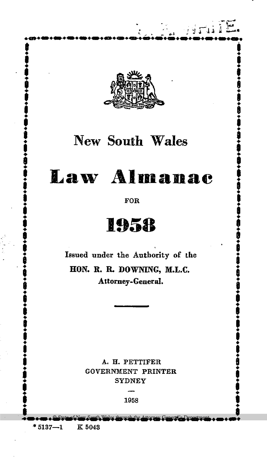Law Almanac 1958
