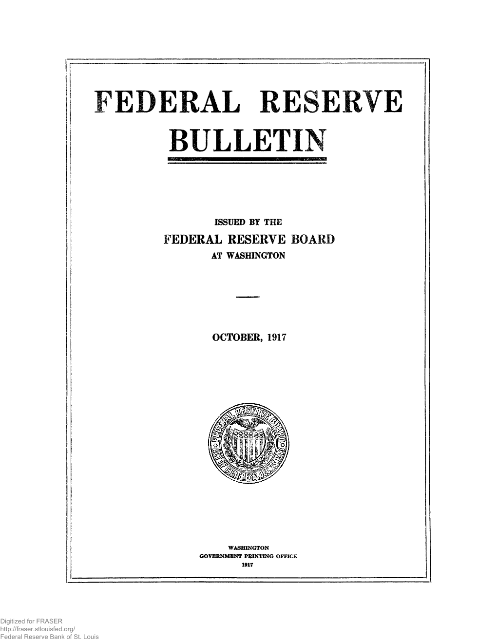 Federal Reserve Bulletin October 1917