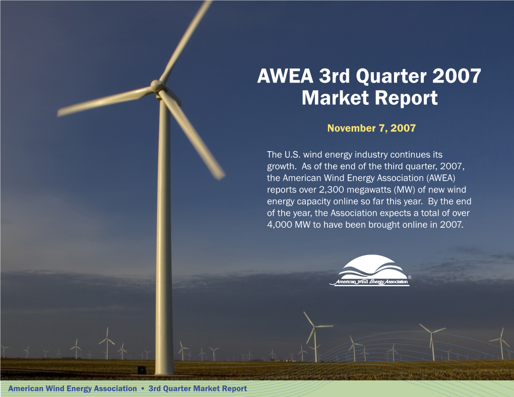 AWEA Third Quarter Market Report