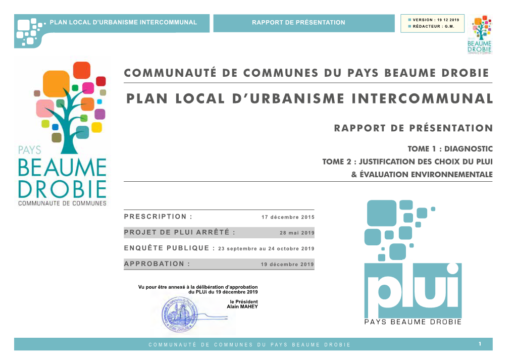 Plan Local D'urbanisme Intercommunal