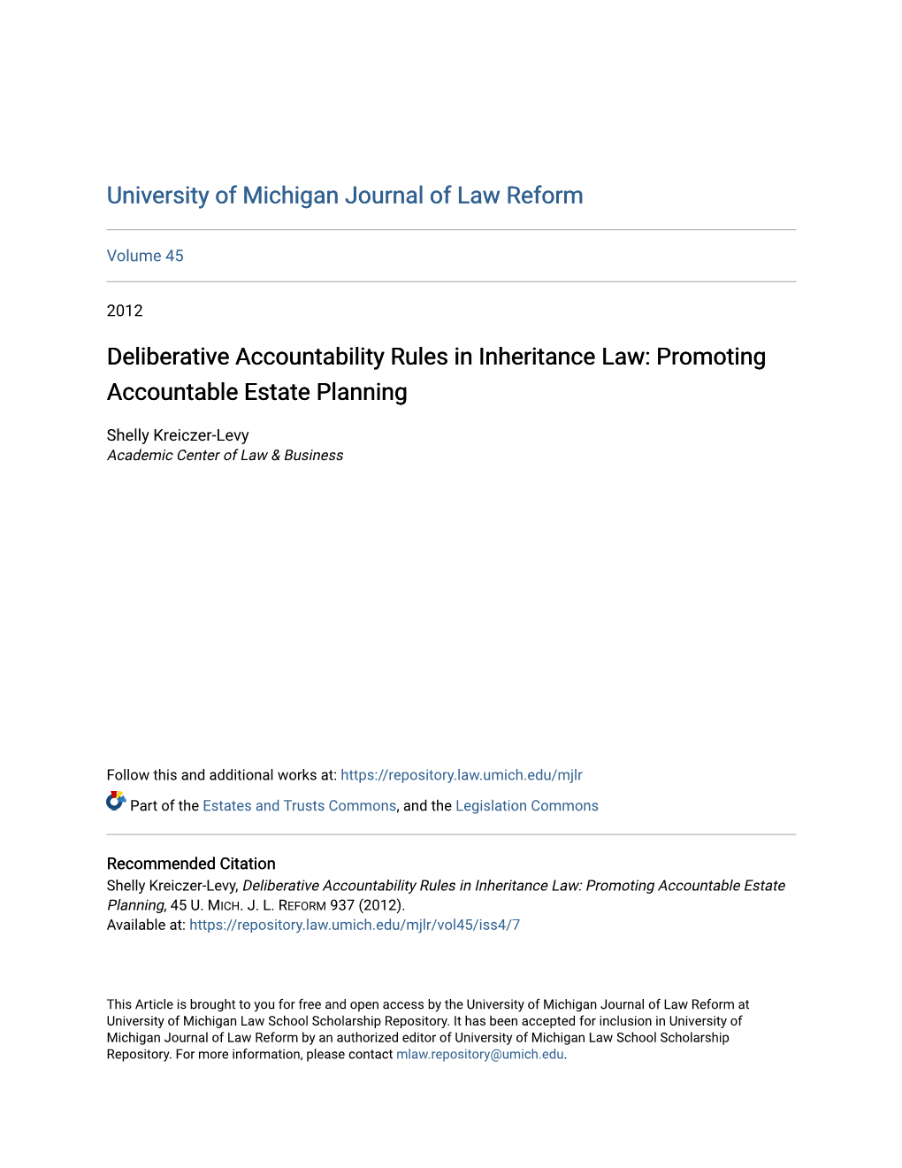 Deliberative Accountability Rules in Inheritance Law: Promoting Accountable Estate Planning