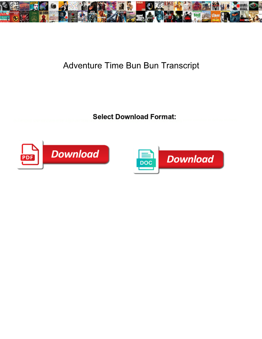 Adventure Time Bun Bun Transcript