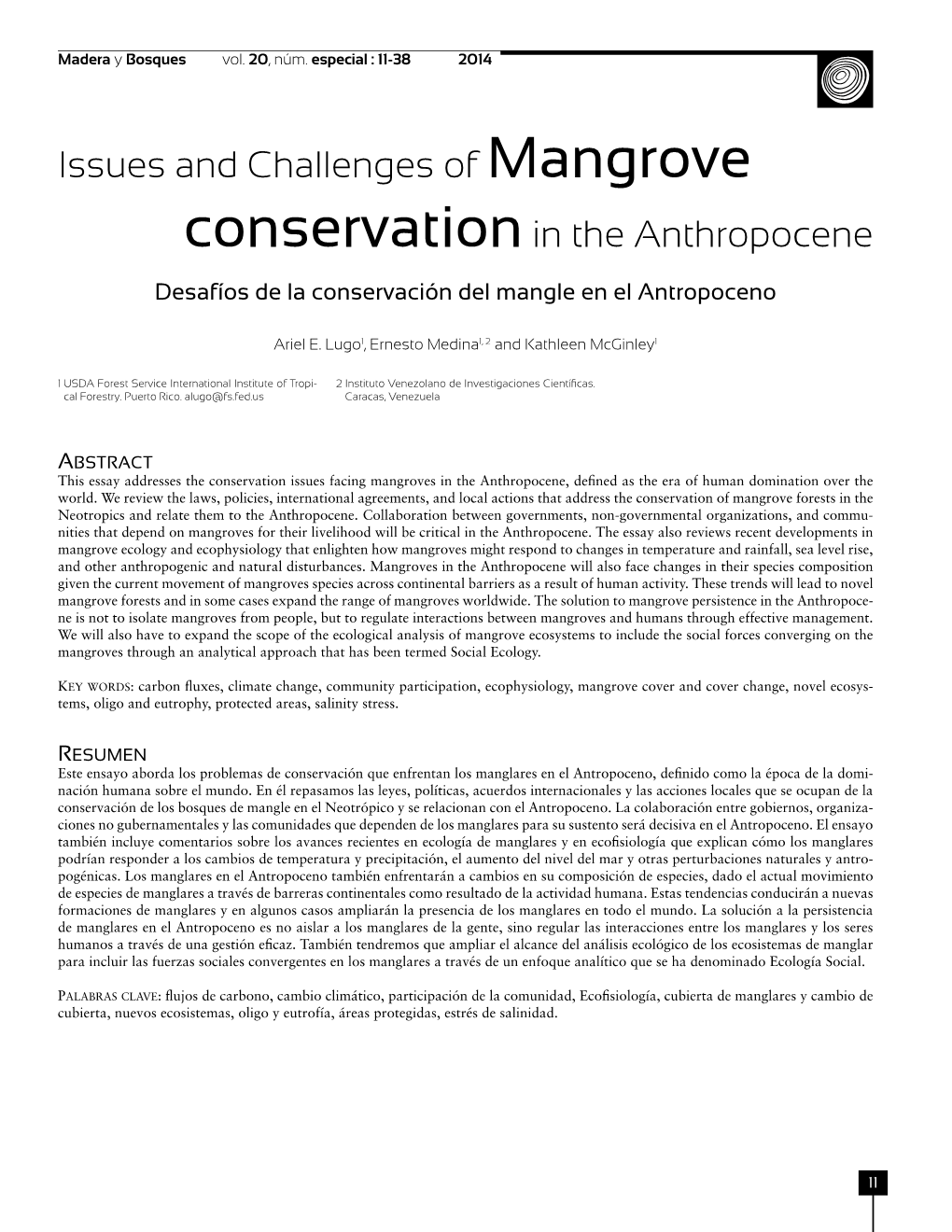 Issues and Challenges of Mangrove Conservationin the Anthropocene