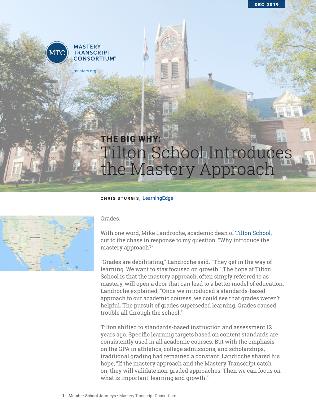 Tilton School Introduces the Mastery Approach