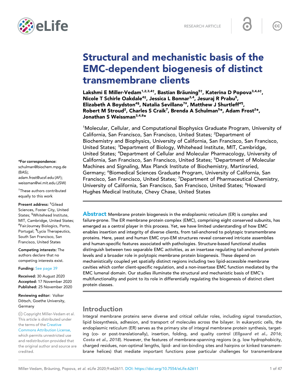 Structural and Mechanistic Basis of the EMC-Dependent Biogenesis