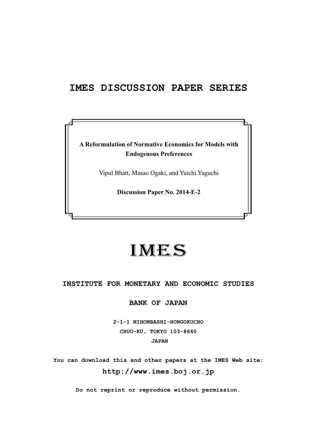 A Reformulation of Normative Economics for Models with Endogenous Preferences