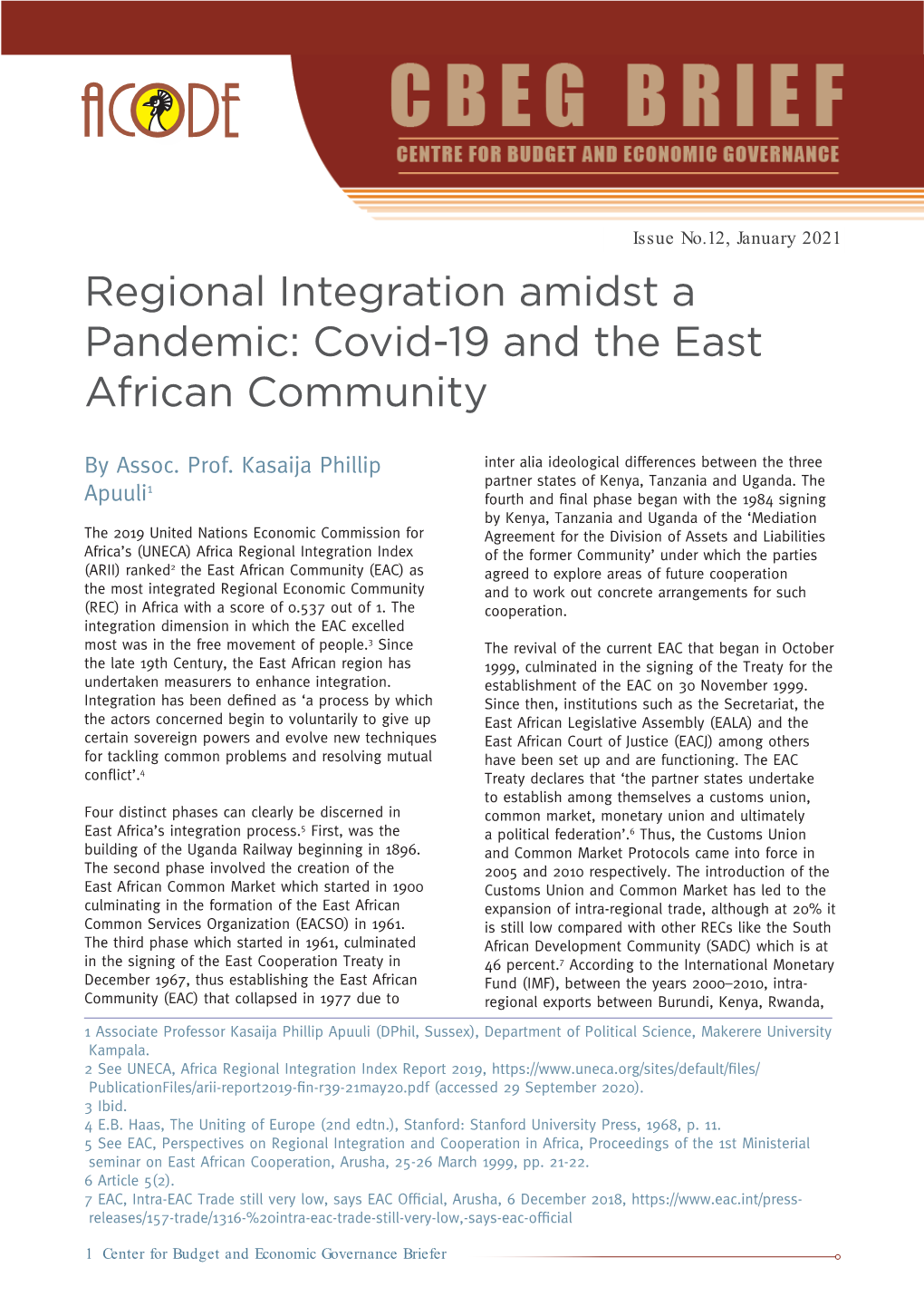 Covid-19 and the East African Community