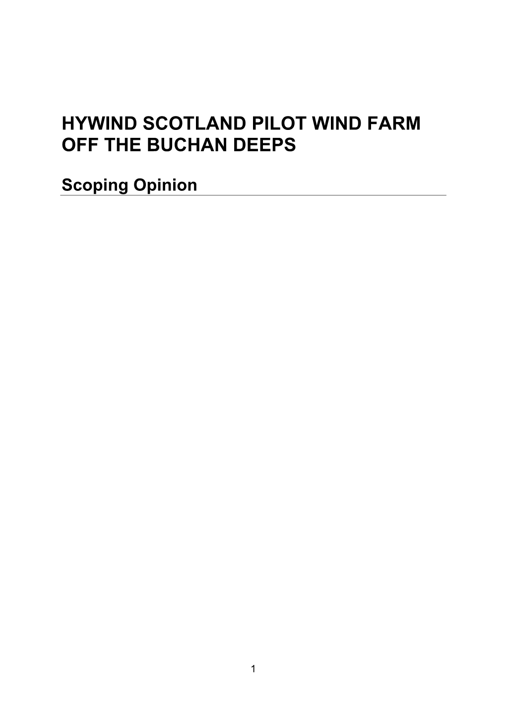 Statoil-Hywind Scotland Scoping Opinioin 2014