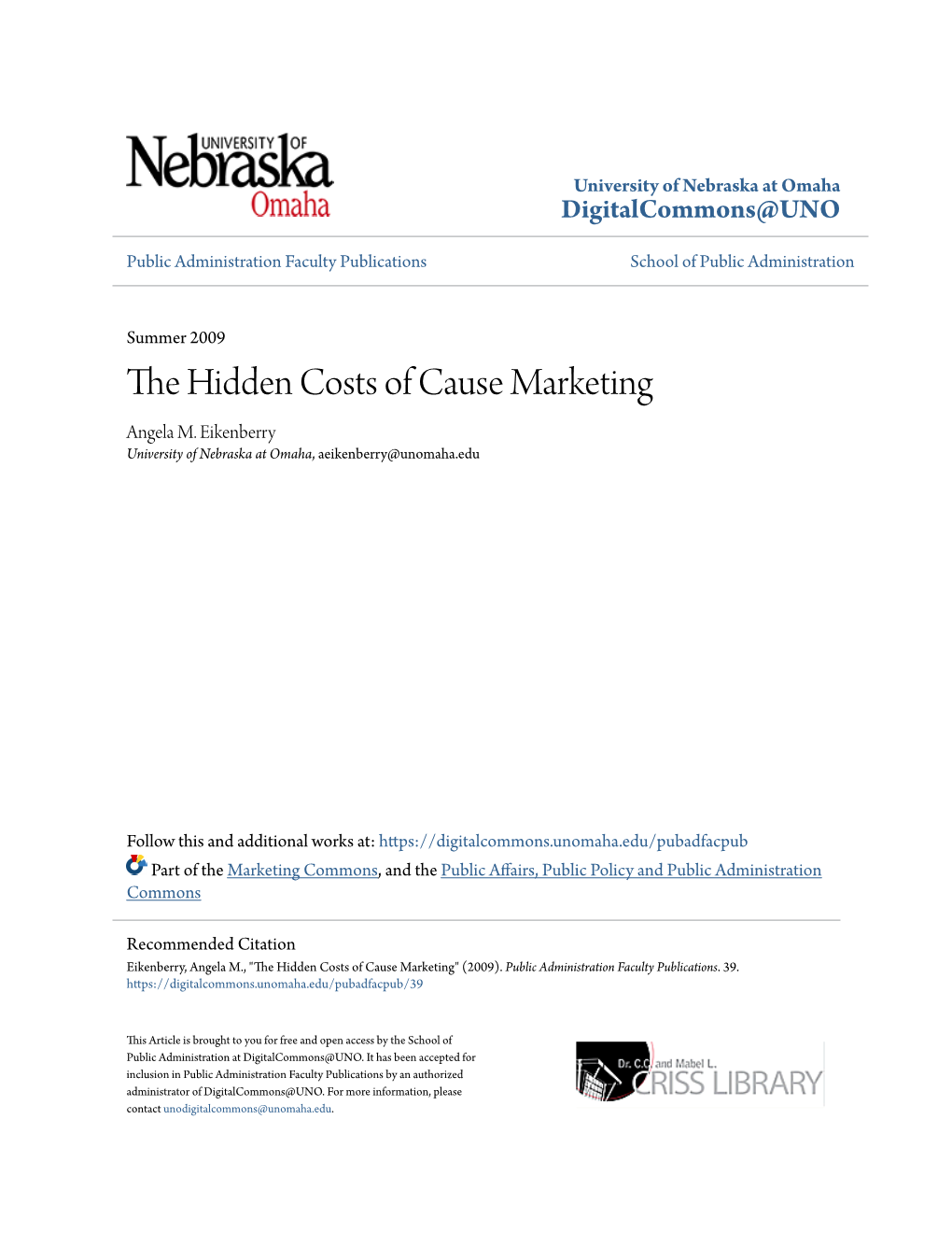 The Hidden Costs of Cause Marketing
