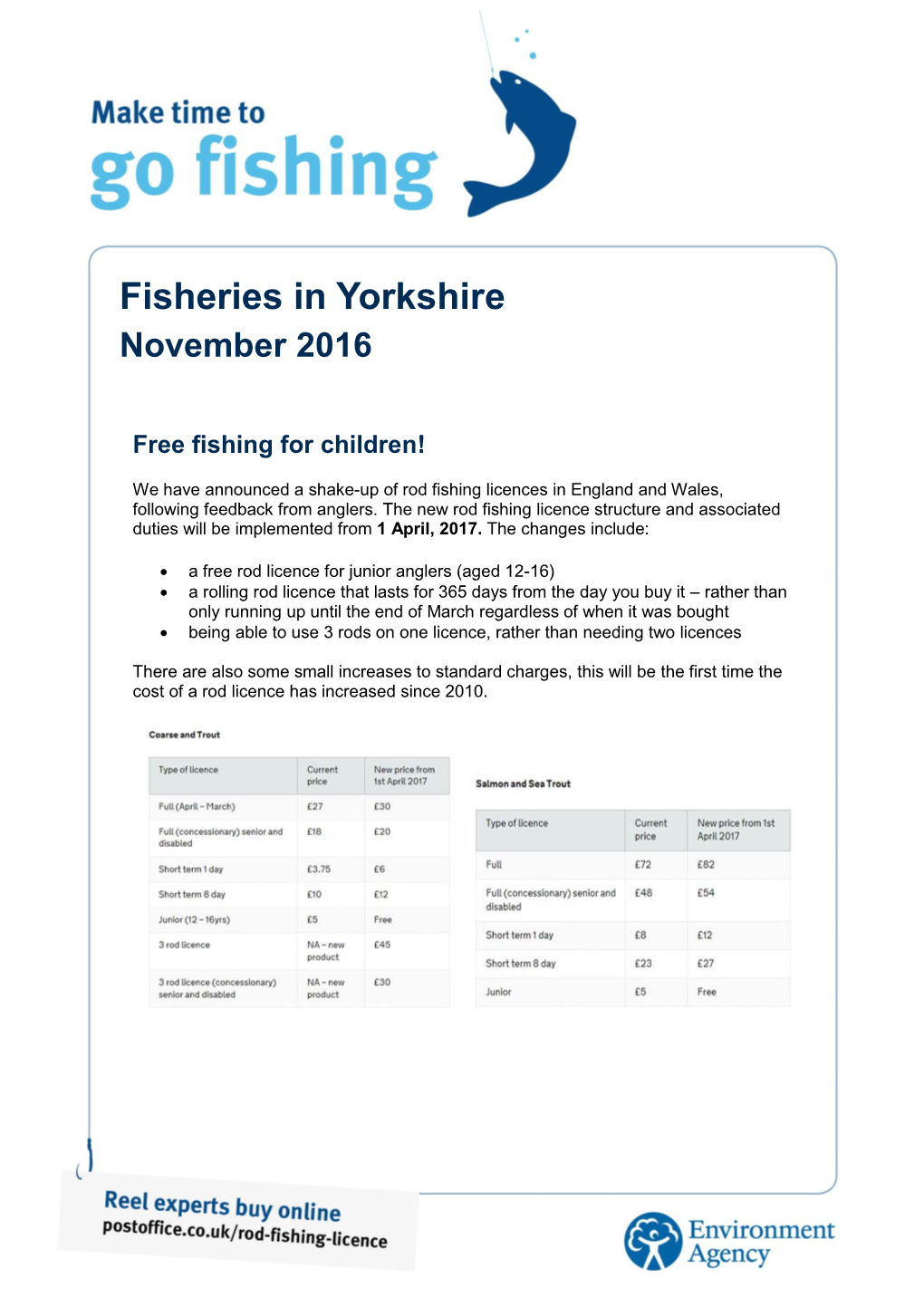 Fisheries in Yorkshire November 2016