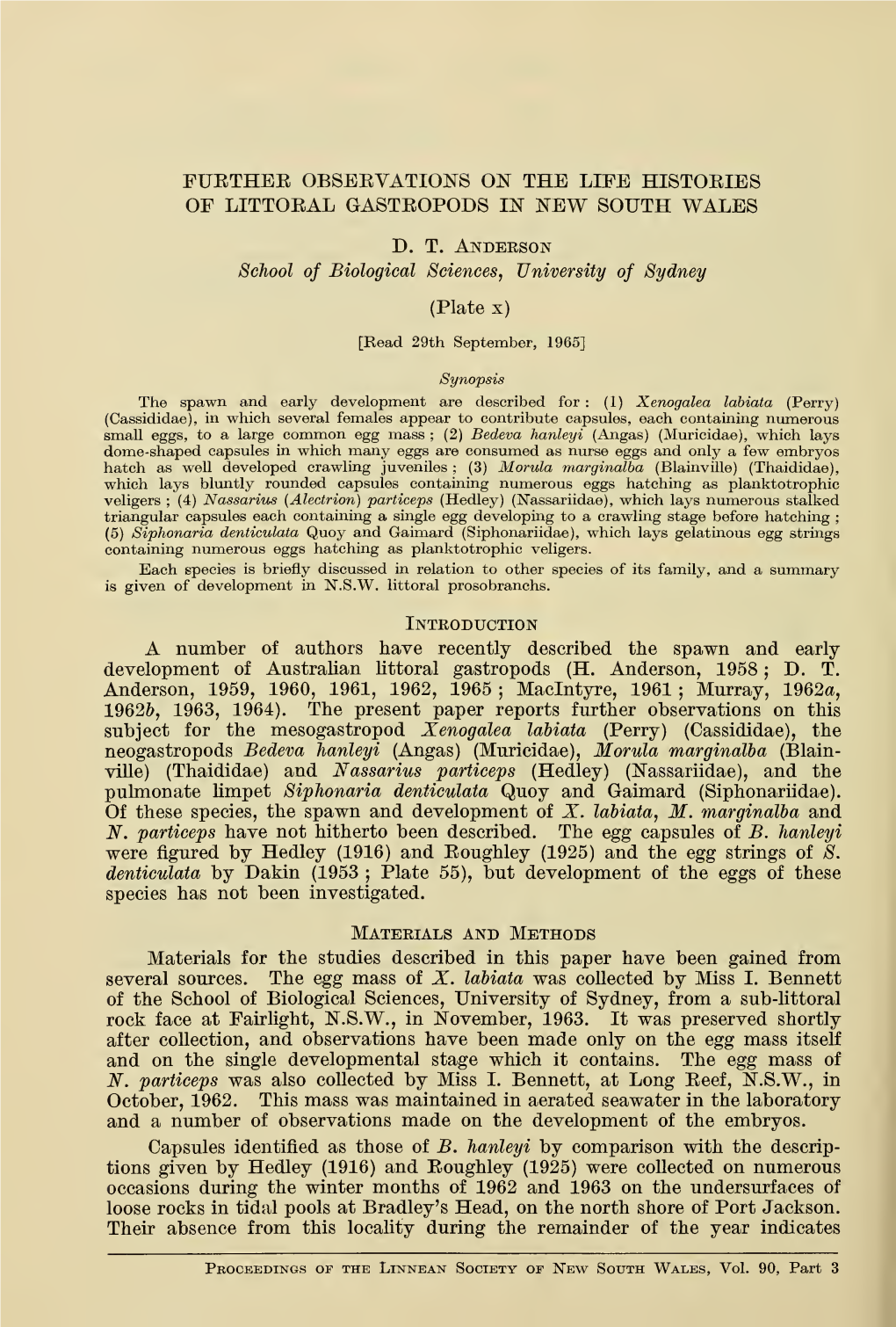 Proceedings of the Linnean Society of New South Wales, Vol