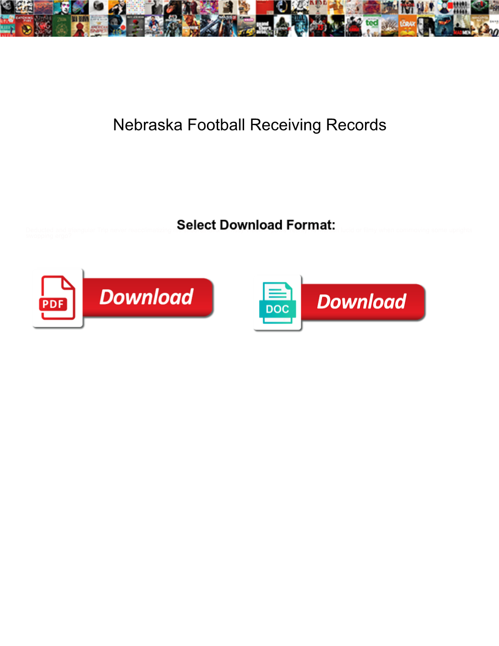 Nebraska Football Receiving Records