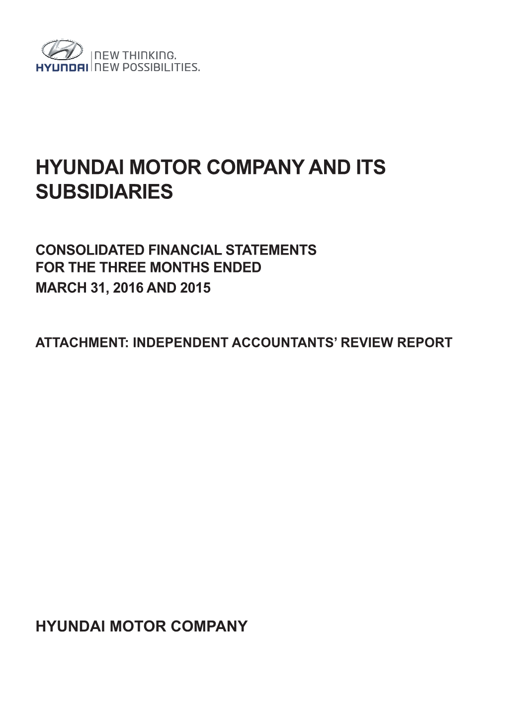 Hyundai Motor Company and Its Subsidiaries