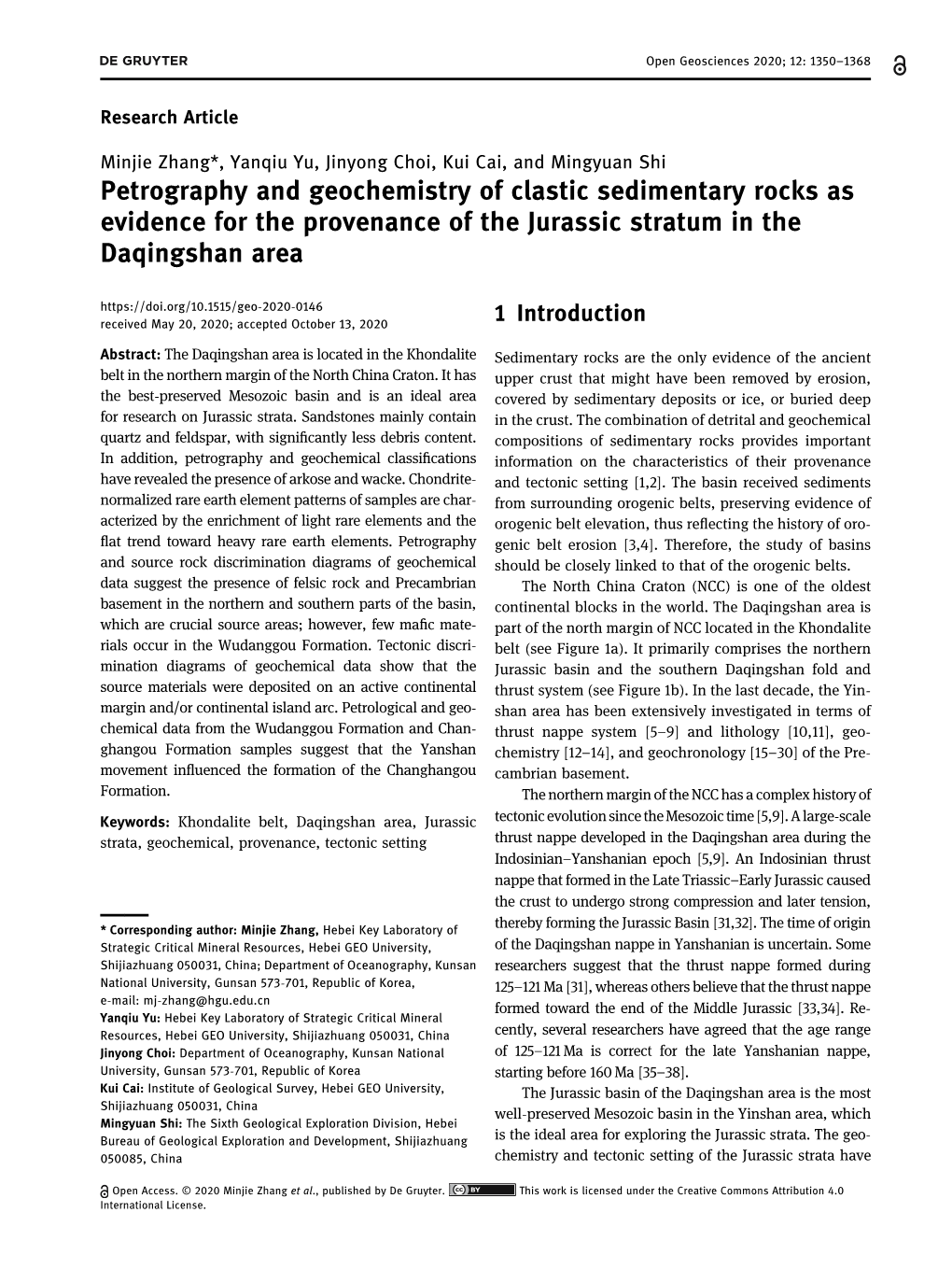 Petrography and Geochemistry of Clastic Sedimentary Rocks As