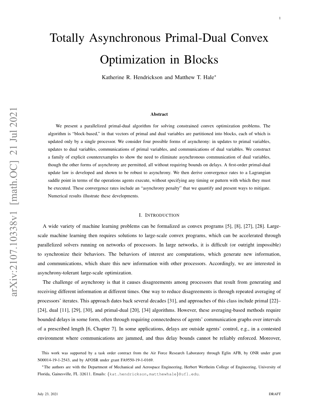 Totally Asynchronous Primal-Dual Convex Optimization in Blocks