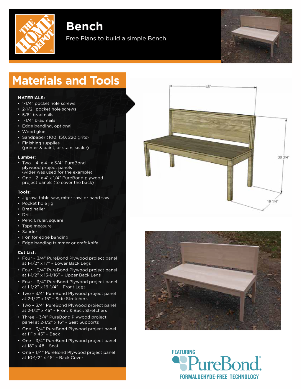 Bench Free Plans to Build a Simple Bench