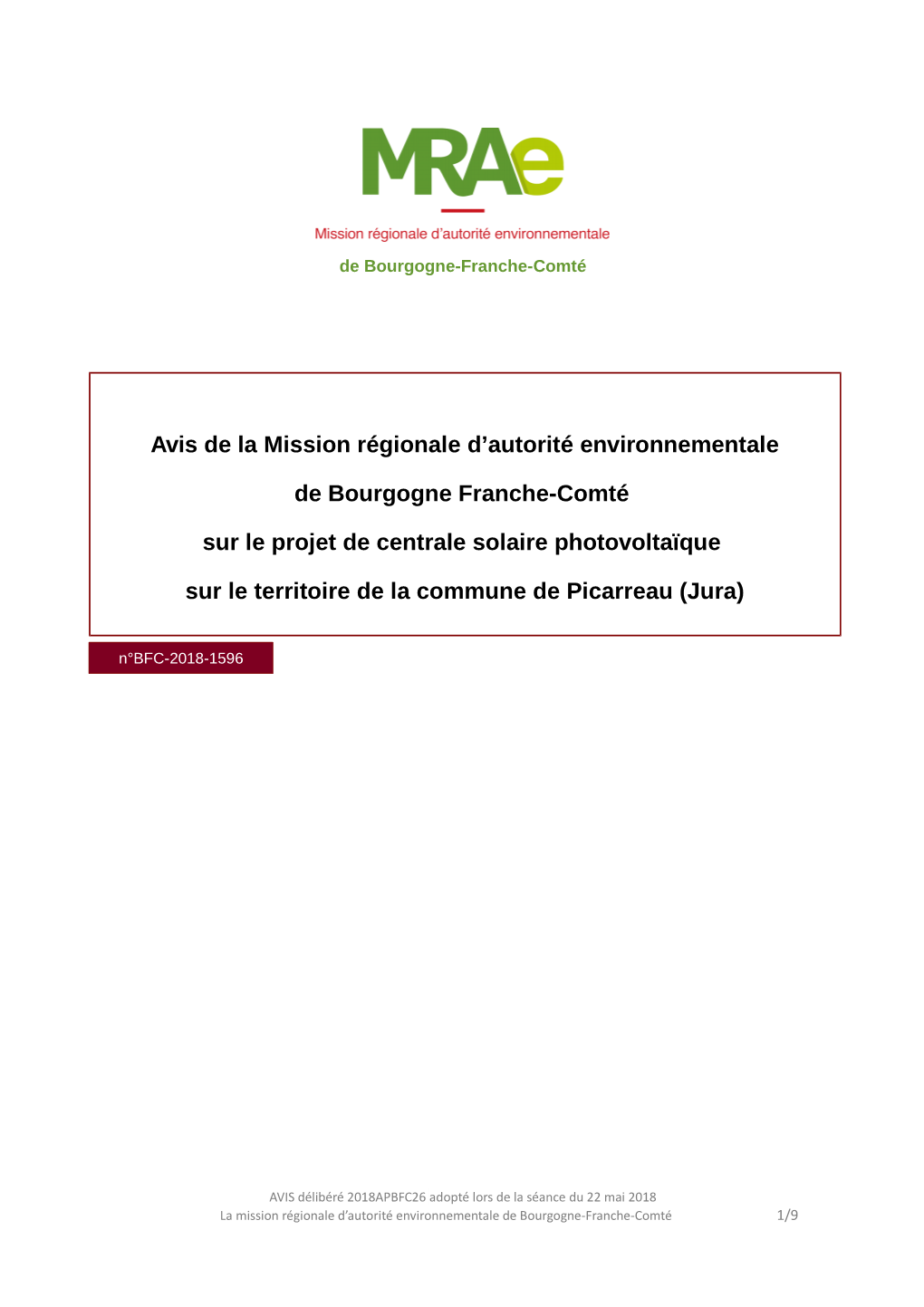 Avis De La Mission Régionale D'autorité Environnementale De Bourgogne