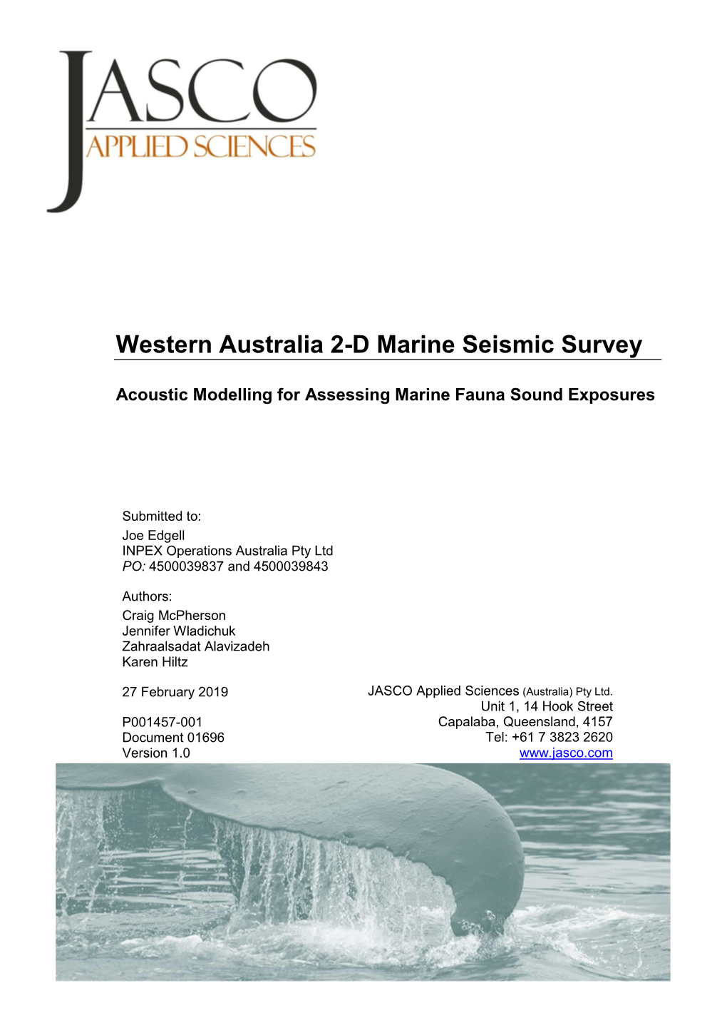 Western Australia 2-D Marine Seismic Survey