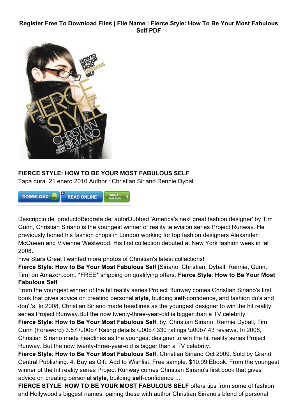 ? PDF Fierce Style: How to Be Your Most Fabulous