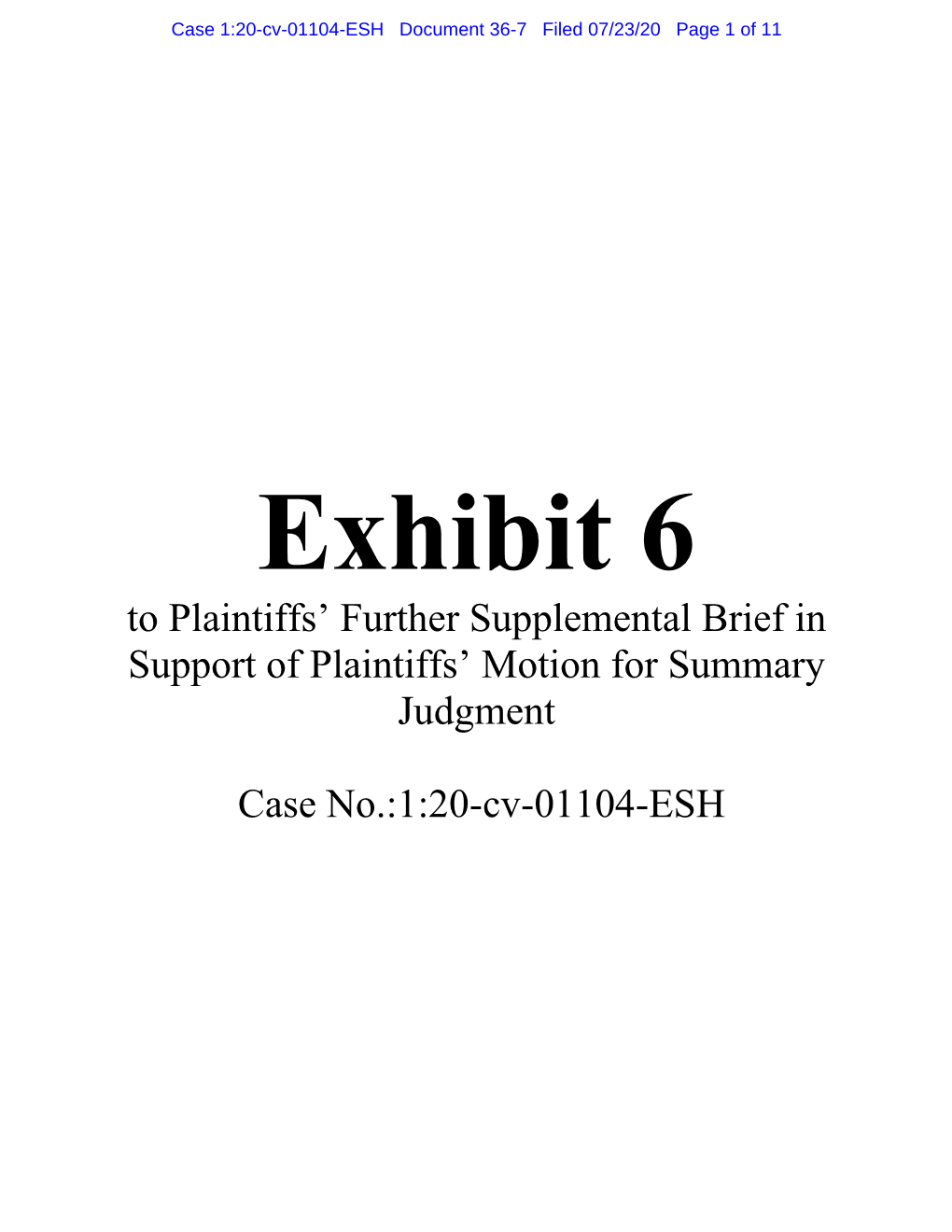 1:20-Cv-01104-ESH Document 36-7 Filed 07/23/20 Page 1 of 11