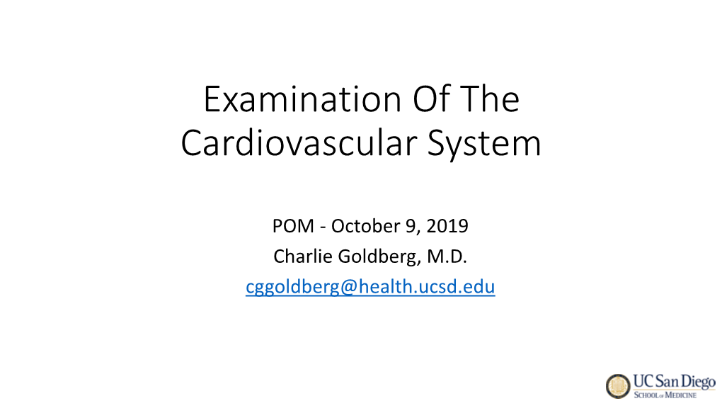 Examination of the Cardiovascular System