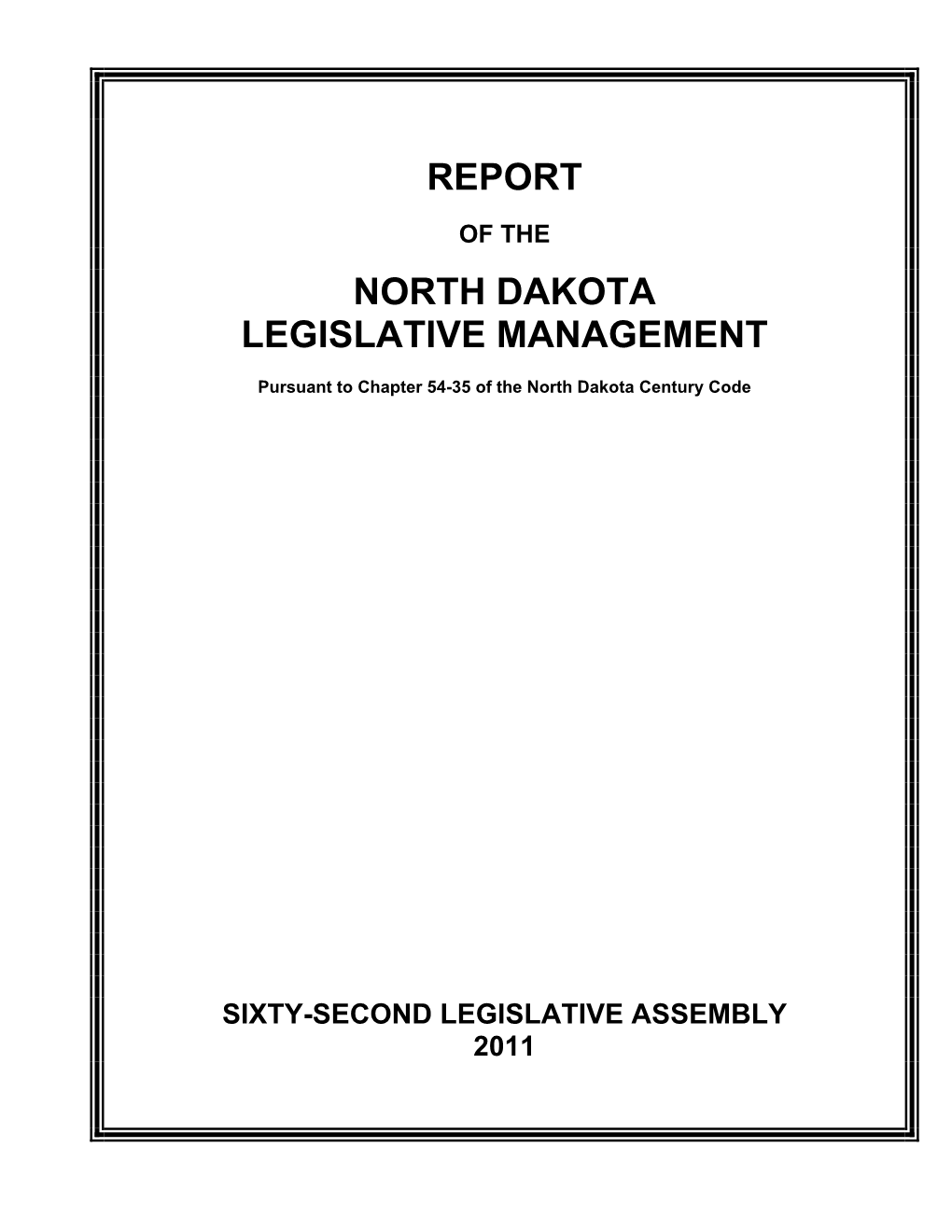 Report North Dakota Legislative Management