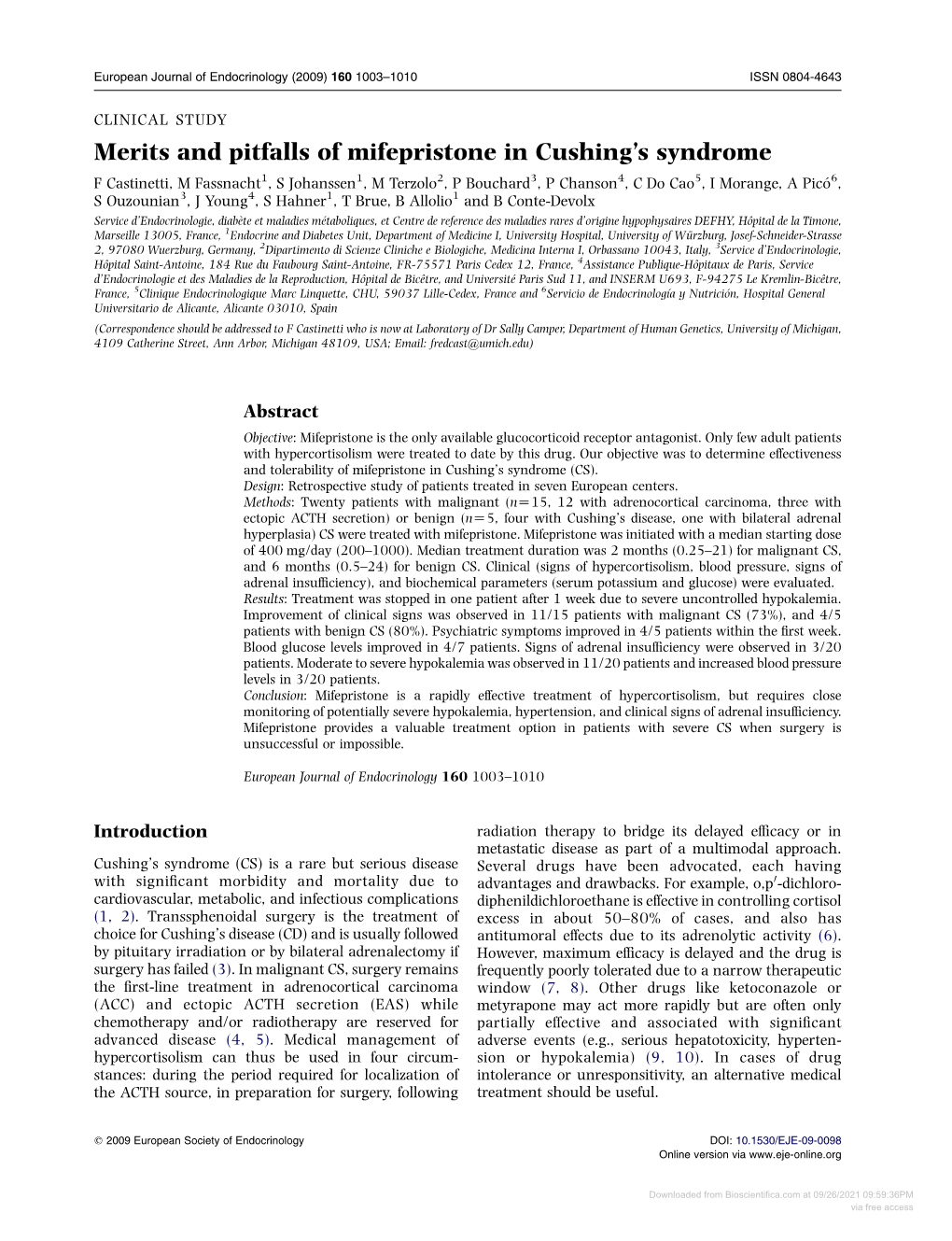 Merits and Pitfalls of Mifepristone in Cushing's Syndrome