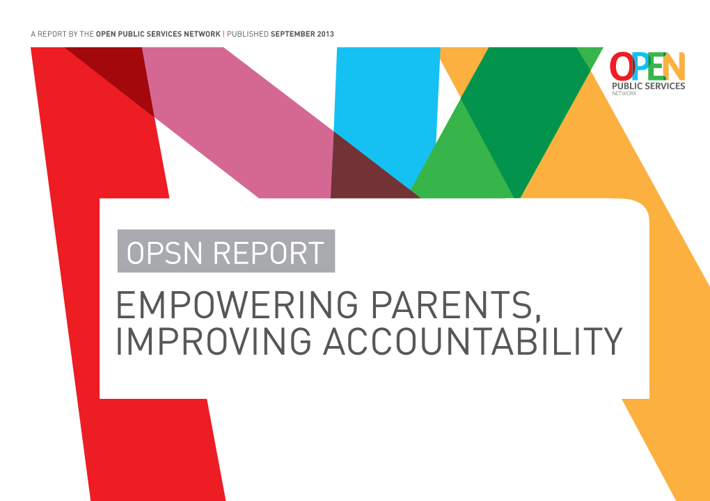 Empowering Parents, Improving Accountability Empowering Parents, Improving Accountability 03 > Contents > Reference Group